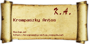 Krompaszky Antos névjegykártya